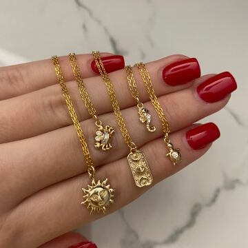 925 Ayar Gümüş Figürlü Minimal Kolye