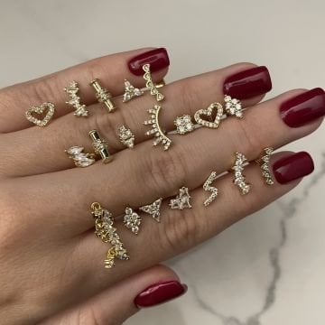 Cerrahi Çelik Taş Detaylı Piercing