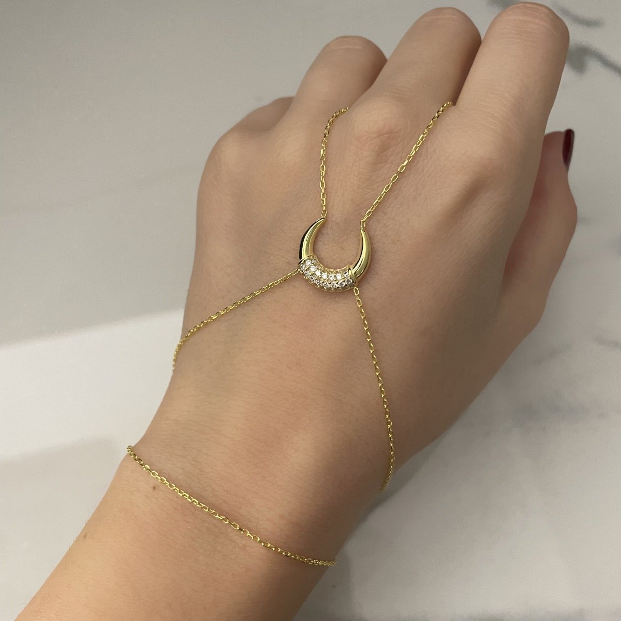 925 Ayar Gümüş Şahmeran Hilal Gold