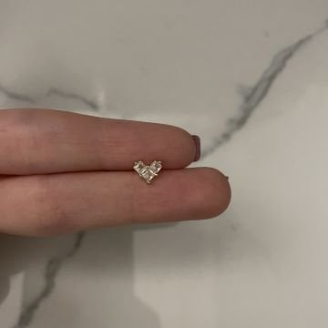 Cerrahi Çelik Baget Taşlı Kalp Piercing