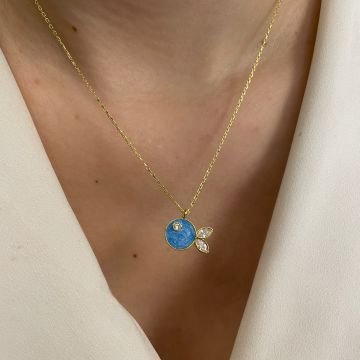 925 Ayar Gümüş Mineli Balık Kolye Mini Balığım