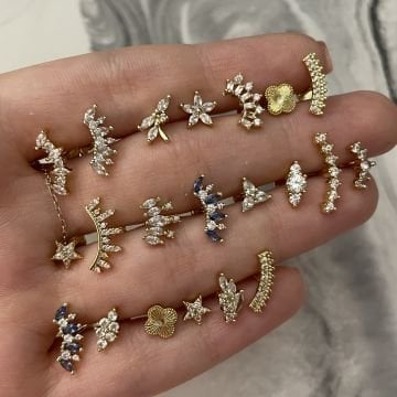 Cerrahi Çelik Taş Detaylı Piercing
