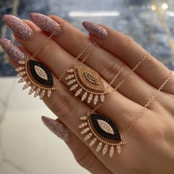 925 Ayar Gümüş Tasarım Taşlı Kirpik Kolye Julie