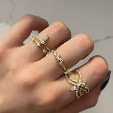 925 Ayar Gümüş Taşlı Yüzük Morga