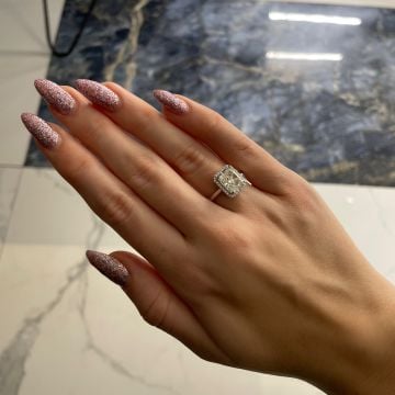 925 Ayar Gümüş Kare Baget Taşlı Mozanite Yüzük