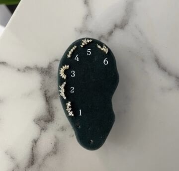 925 Ayar Gümüş Taşlı Piercing