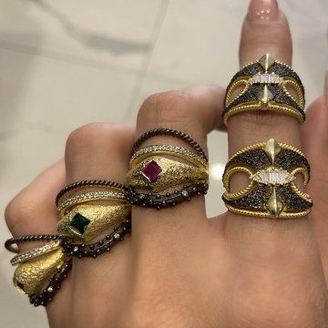 925 Ayar Gümüş Zirkon Taşlı Yüzük Lavinya