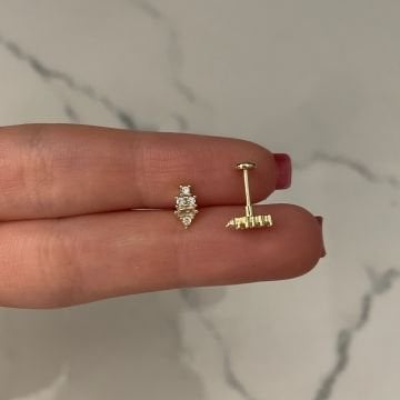 Cerrahi Çelik Baget Taşlı Piercing