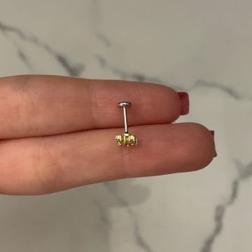 Cerrahi Çelik Baget Taşlı Piercing