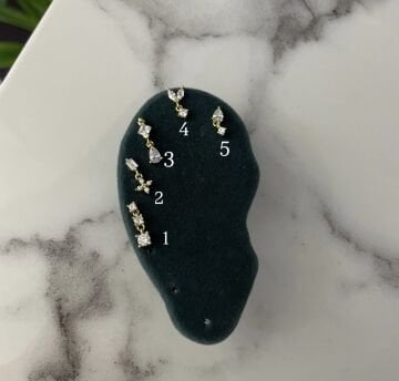 925 Ayar Gümüş Sallantılı Taşlı Piercing