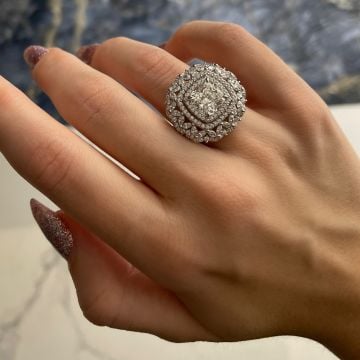 925 Ayar Gümüş İşlemeli Mozanite Yüzük