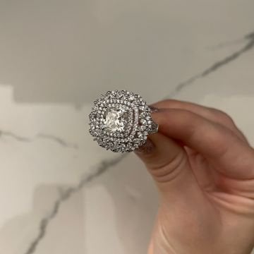 925 Ayar Gümüş İşlemeli Mozanite Yüzük