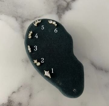 925 Ayar Gümüş Taşlı Piercing