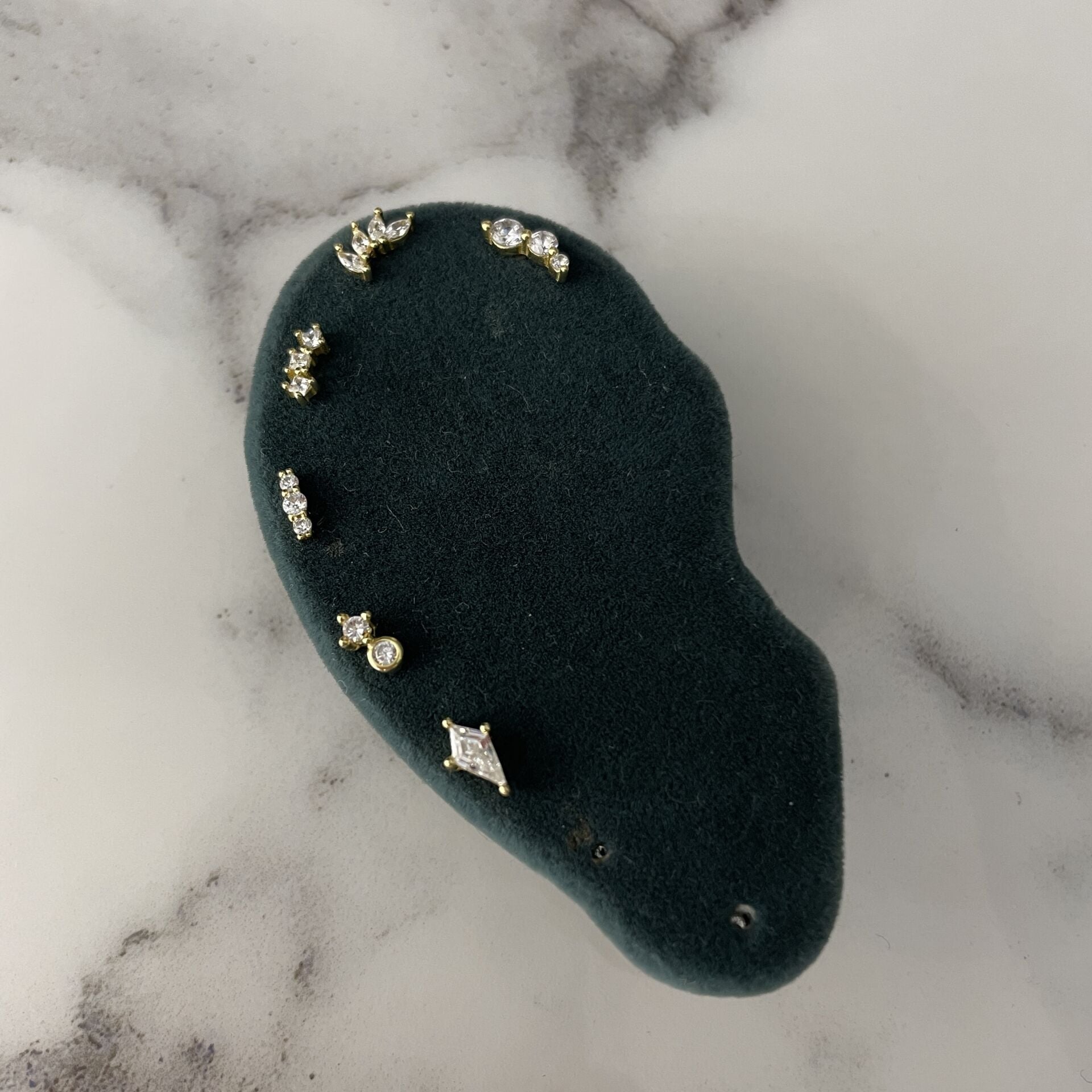 925 Ayar Gümüş Taşlı Piercing