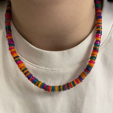 925 Ayar Gümüş Renkli Sedef Taşlı Kolye Rinato