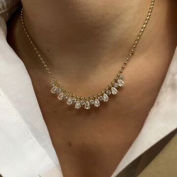 İthal Taşlı Tasarım Kolye