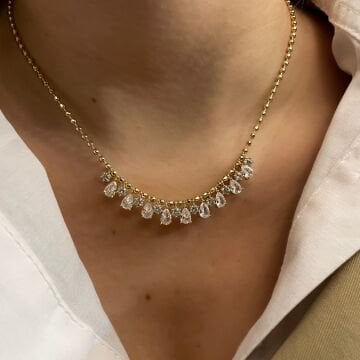 İthal Taşlı Tasarım Kolye