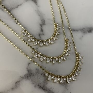 İthal Taşlı Tasarım Kolye