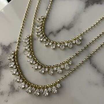 İthal Taşlı Tasarım Kolye