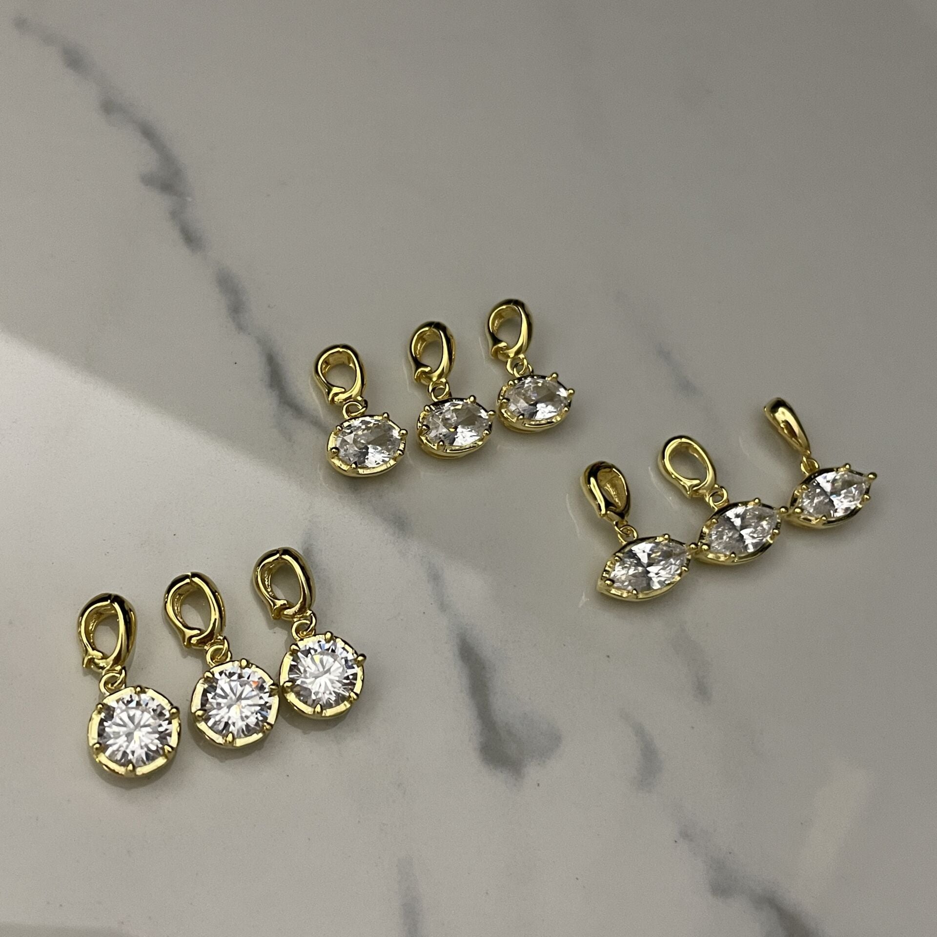 925 Ayar Gümüş İthal Taşlı Kolye Uçları