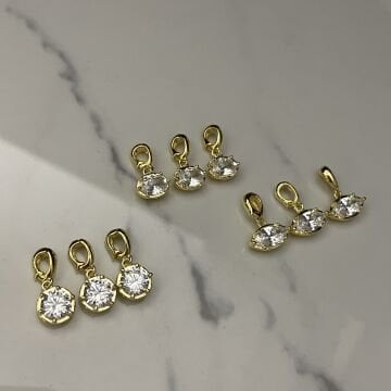 925 Ayar Gümüş İthal Taşlı Kolye Uçları