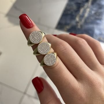 925 Ayar Gümüş İthal Taş Detaylı Yüzük