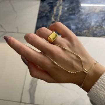 925 Ayar Gümüş Şövalye Serçe Parmak Yüzük Vera