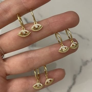 925 Ayar Gümüş İthal Minimal Göz Halka Küpe Arina