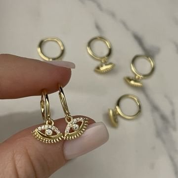 925 Ayar Gümüş İthal Minimal Göz Halka Küpe Arina