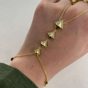 925 Ayar Gümüş Üçgen Tasarımlı Şahmeran Piramit