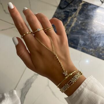 İthal Taşlı Çiçek Kelepçe Şahmeran