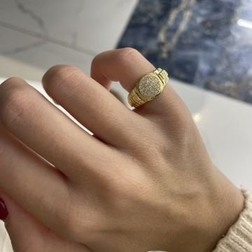 925 Ayar Gümüş İthal Taşlı Serçe Parmak Yüzük
