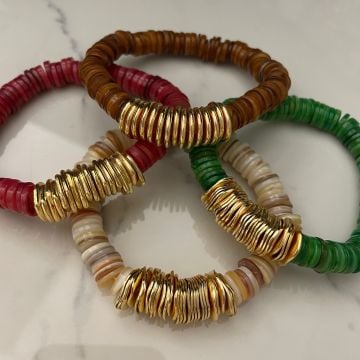 Gold Detaylı Sedef Taşlı Doğaltaş Bileklik Lulia