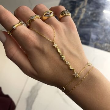 925 Ayar Gümüş İthal Taşlı Ay Yıldız Tasarımlı Şahmeran Alisa