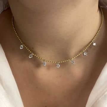 925 Ayar Gümüş İthal Taşlı Choker Kolye Sasha