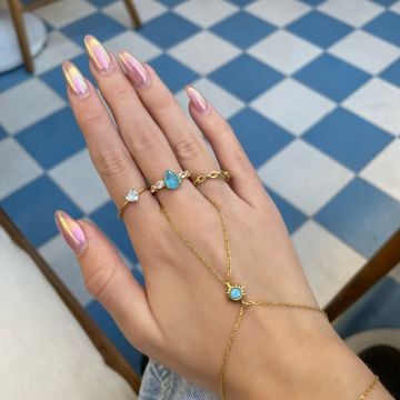 925 Ayar Gümüş Kutup Yıldızı Opal Taşlı Şahmeran Simla