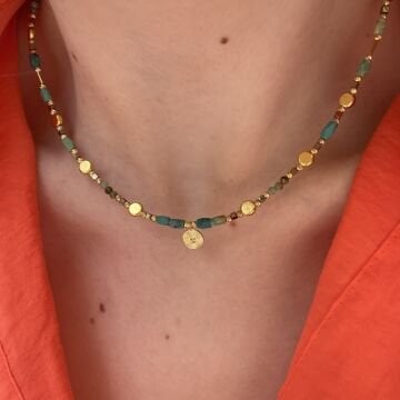 925 Ayar Gümüş Firuze Taşlı Kolye Firuhi