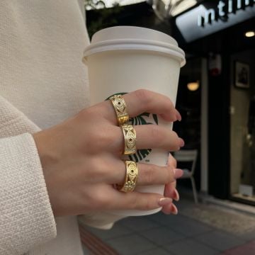 925 Ayar Gümüş Motifli Şans Yüzük Luckys
