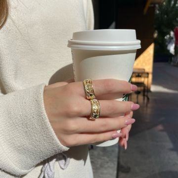 925 Ayar Gümüş Motifli Şans Yüzük Luckys