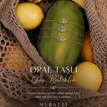 925 Ayar Gümüş İthal Opal Taşlı Göz Bileklik