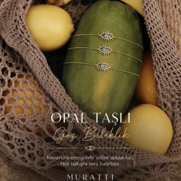 925 Ayar Gümüş İthal Opal Taşlı Göz Bileklik Dolce