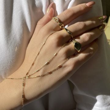 925 Ayar Gümüş Çift Parmaklı Şahmeran Sandra