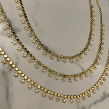 925 Ayar Gümüş İthal Yıldız Model Zincir Kolye Alida