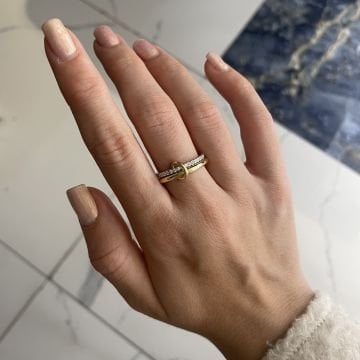 925 Ayar Gümüş Çoklu Taşlı Tamtur Yüzük Andre