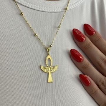925 Ayar Gümüş Kanatlı Ankh Kolye Nilden