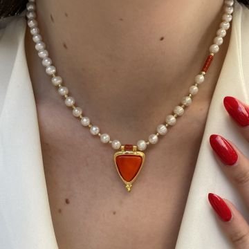 925 Ayar Gümüş İnci Kolye Otanta