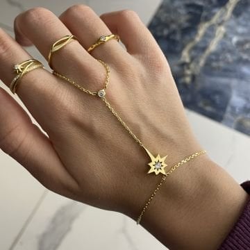 925 Ayar Gümüş Taşlı Kutup Yıldızı Şahmeran Lexie