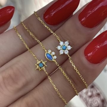 925 Ayar Gümüş Opal Taşlı Bileklikler Sidal