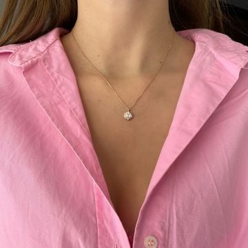 925 Ayar Gümüş Minimal Lotus Çiçekli Kolye Miral