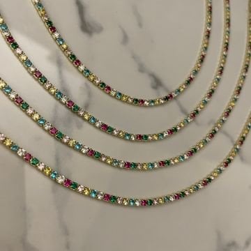 925 Ayar Gümüş Renkli Suyolu Halhal Destina
